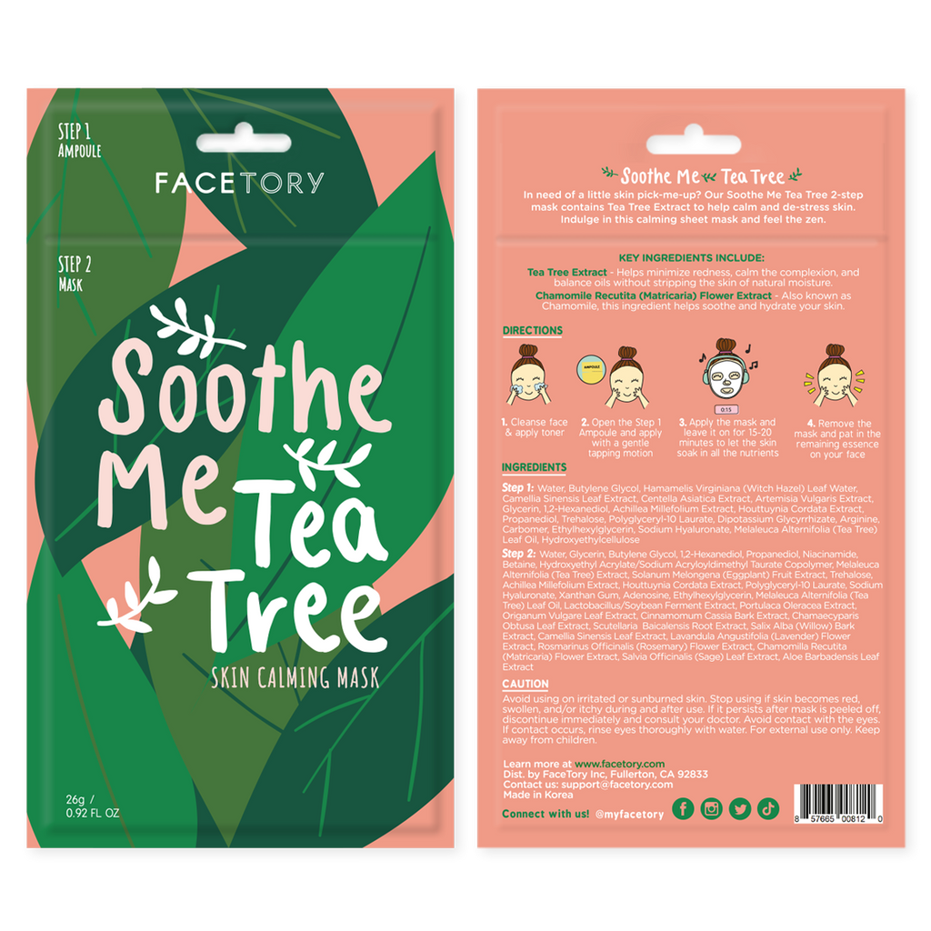 Routine Ready 2-step Soothe Me Tea Tree for daily home and personal routines with facial skin and sun care