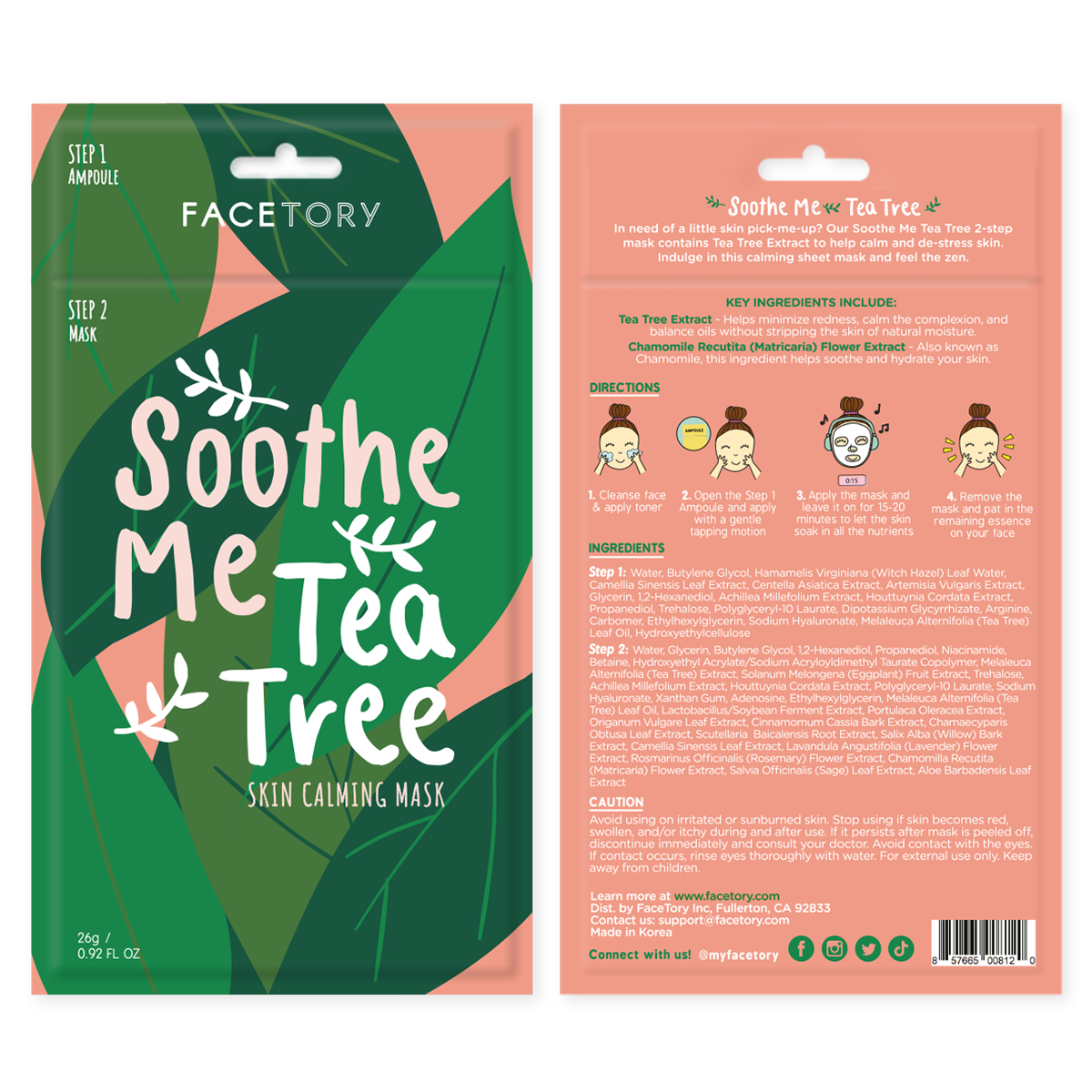 Routine Ready 2-step Soothe Me Tea Tree for daily home and personal routines with facial skin and sun care
