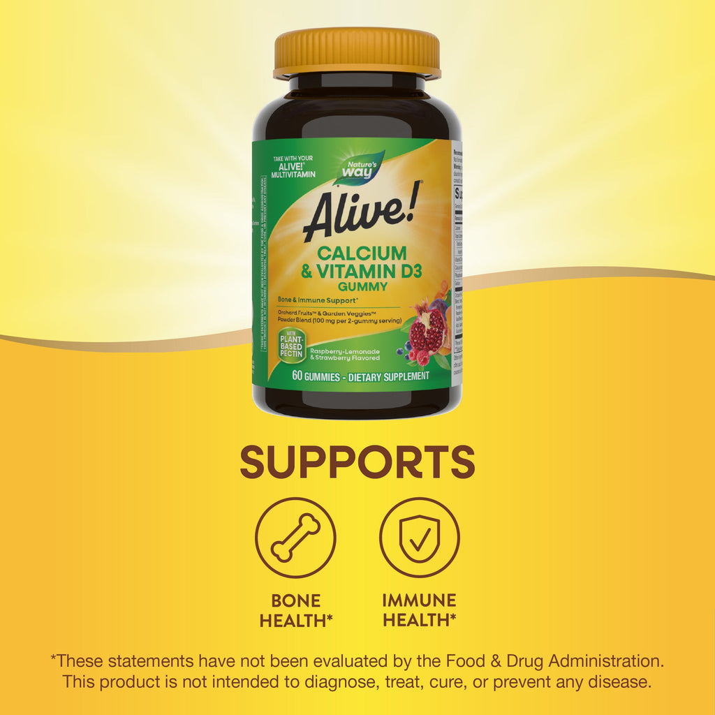 Everyday Home Alive Calcium + D3 Gummy - For Bone and Immune Support for daily home and personal routines with general everyday essentials