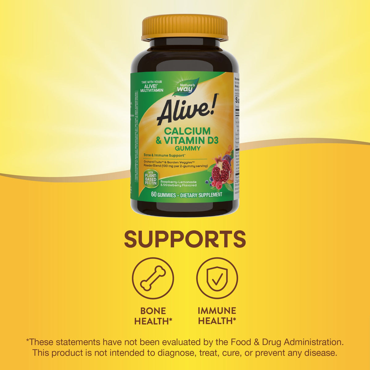 Everyday Home Alive Calcium + D3 Gummy - For Bone and Immune Support for daily home and personal routines with general everyday essentials