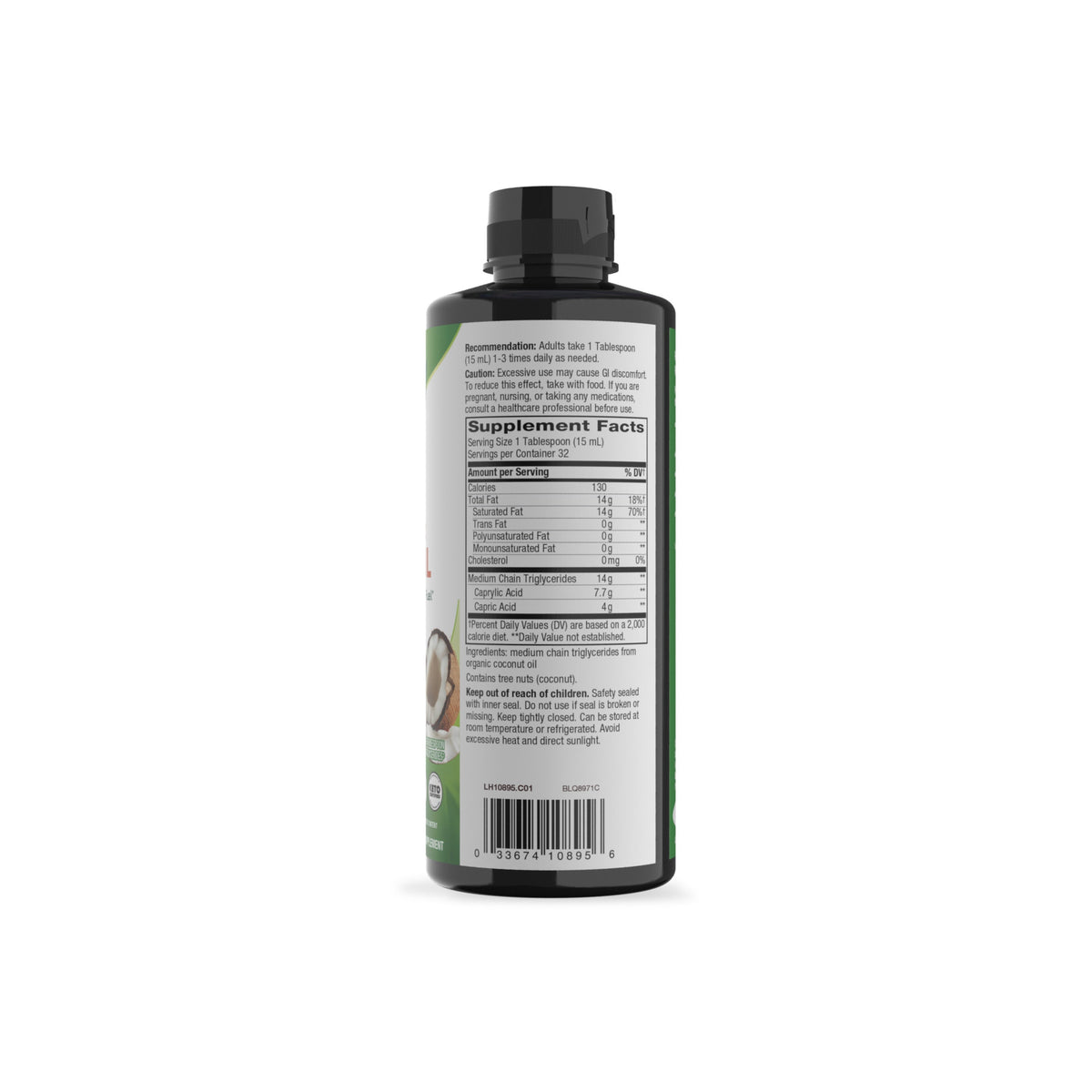 Daily Care fully Organic MCT Oil - For Brain and Body Fuel for daily home and personal routines with pantry foods and beverages