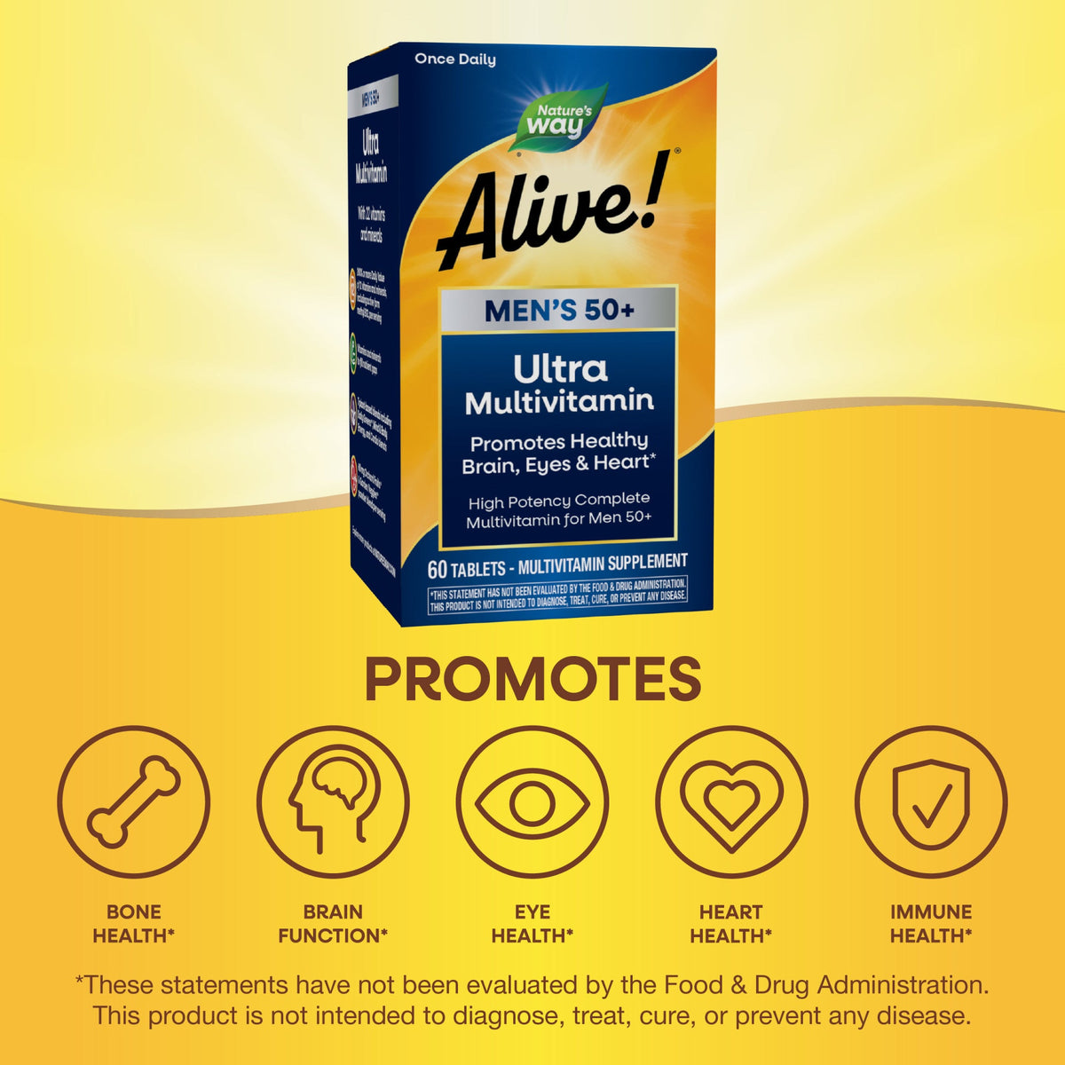 Daily Care Alive Men s 50+ Ultra Multivitamin for daily home and personal routines with pantry foods and beverages
