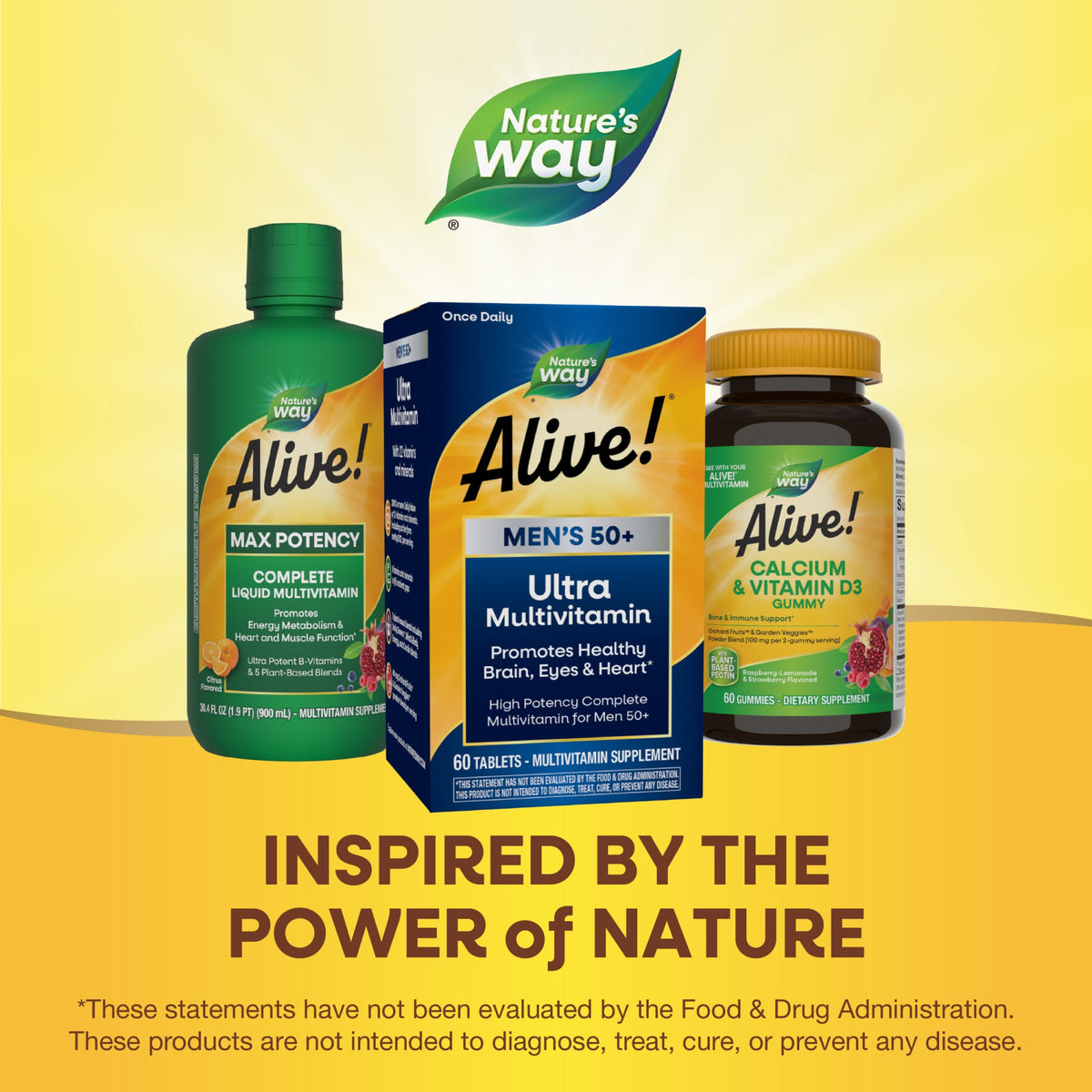 Daily Care Alive Men s 50+ Ultra Multivitamin for daily home and personal routines with pantry foods and beverages