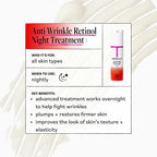 Daily Care Anti-Wrinkle Retinol Night Treatment for daily home and personal routines with facial skin and sun care
