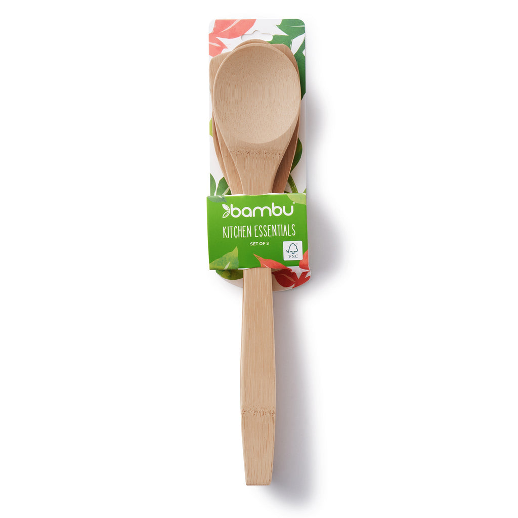 Everyday Home Kitchen Basics, Set of Bamboo Cooking Utensils for daily home and personal routines with cookware food storage and kitchen tools