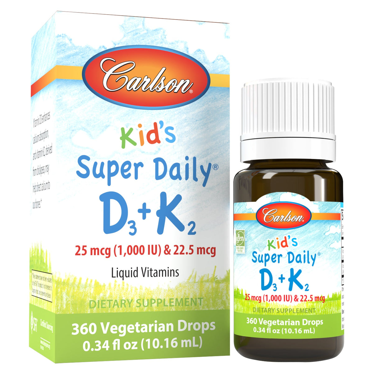 Kid's Super Daily® D3 + K2 Liquid – Bone & Immune Support