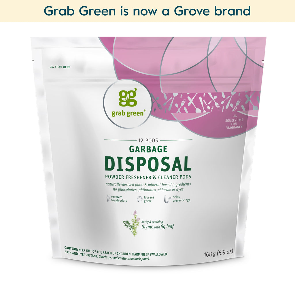 Home Essentials Garbage Disposal Freshener and Cleaner Pods - Thyme with Fig Leaf for daily home and personal routines with cleaning laundry and paper products