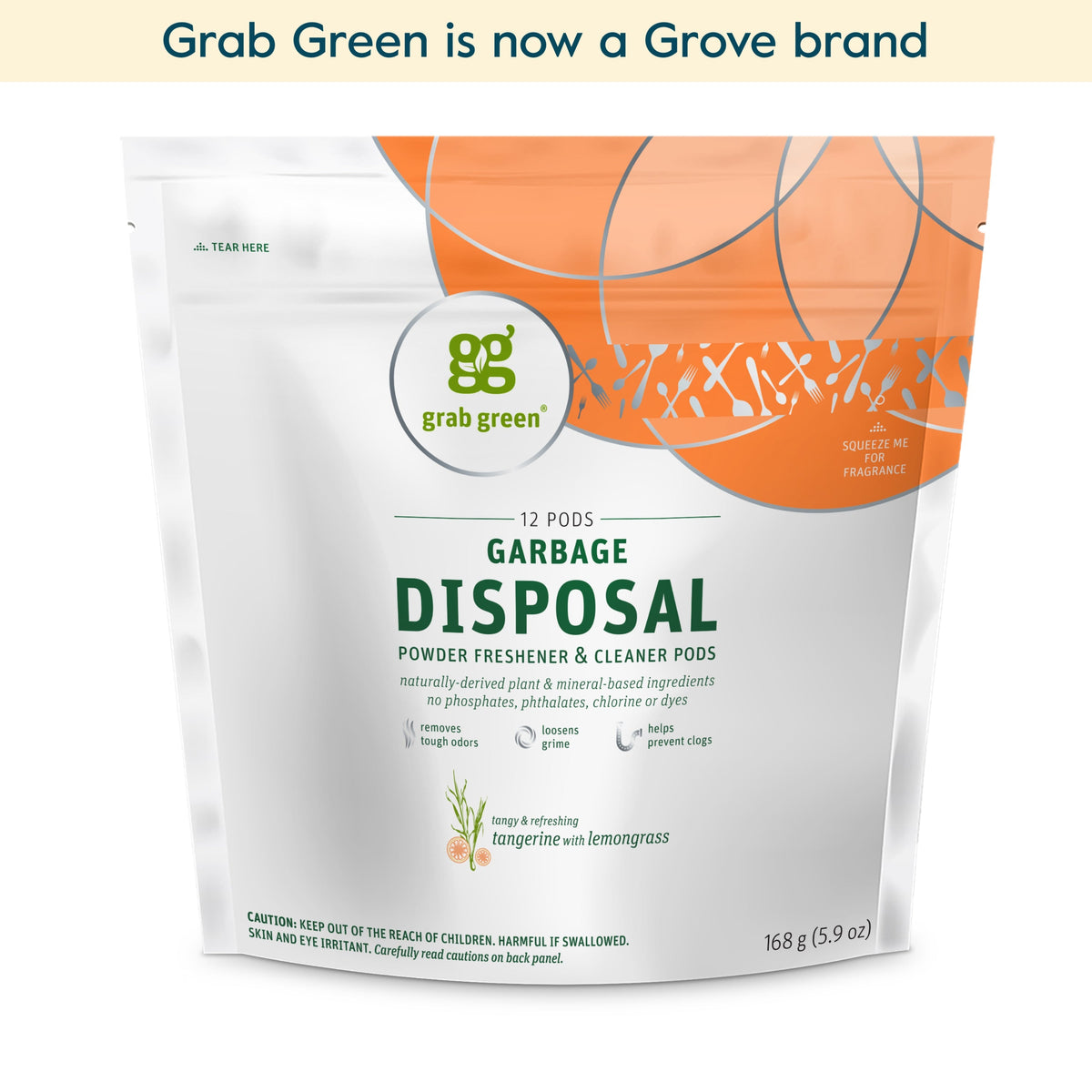 Practical Living Garbage Disposal Freshener and Cleaner Pods - Tangerine with Lemongrass for daily home and personal routines with cleaning laundry and paper products
