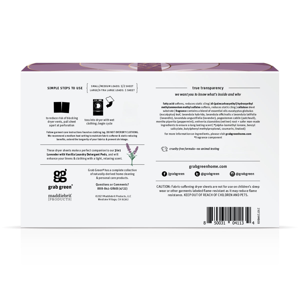 Home Essentials Classic Dryer Sheets - Lavender with Vanilla for daily home and personal routines with general everyday essentials