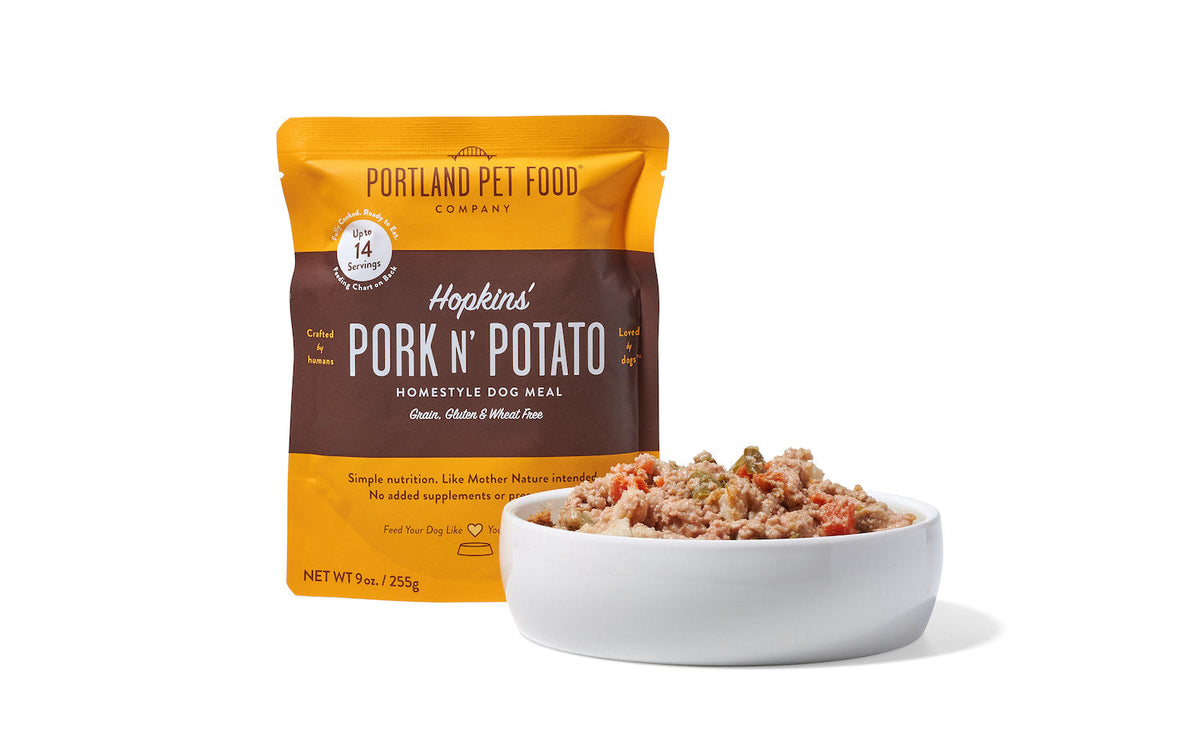 Hopkins' Pork N' Potato Human-Grade Dog Meal, Mixer or Meal Topper, 9 oz Pouch - Single