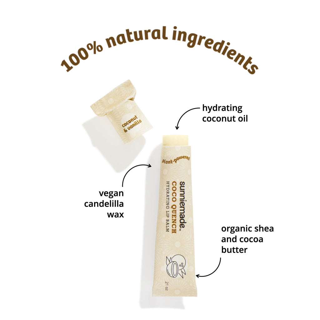 Home Essentials Hydrating Lip Balm - Coco Quench for daily home and personal routines with facial skin and sun care