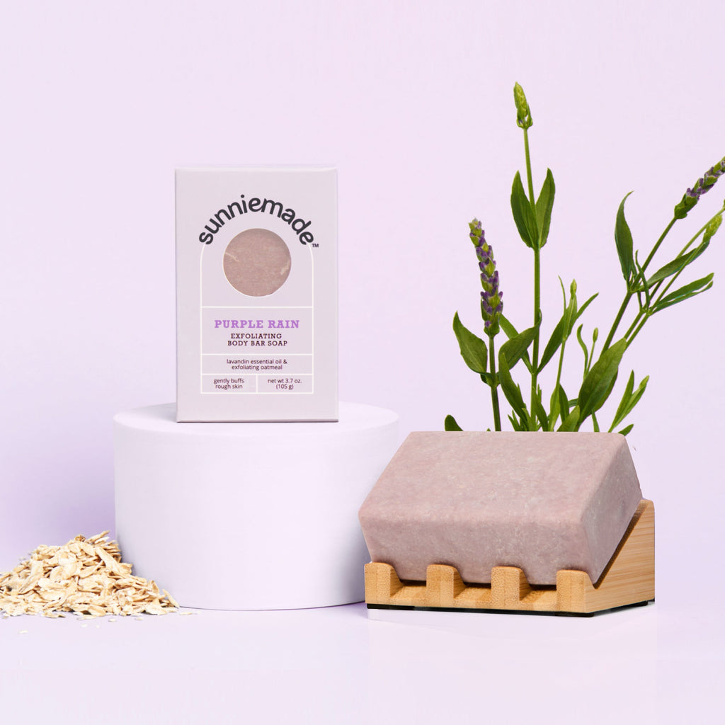 Home Essentials Exfoliating Body Bar Soap - Purple Rain for daily home and personal routines with bath body and hygiene
