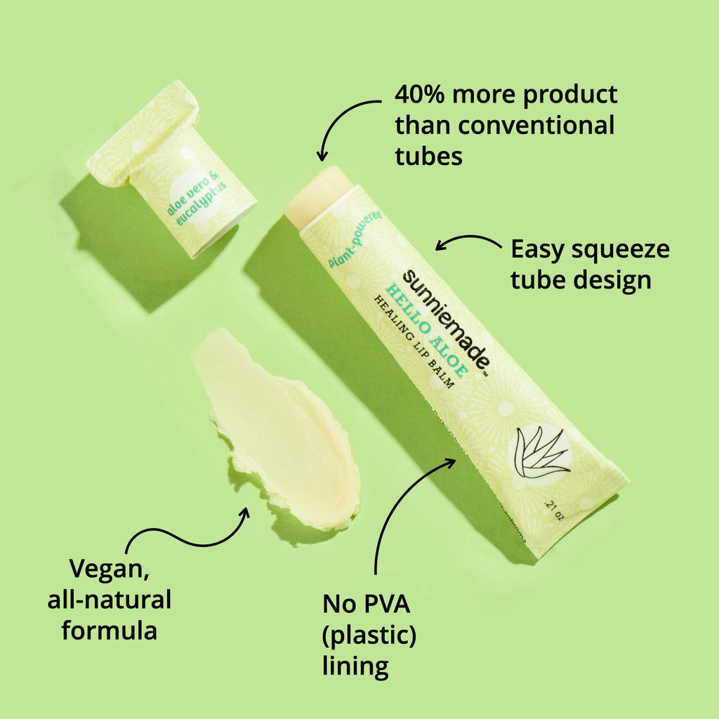 Home Essentials Healing Lip Balm - Hello Aloe for daily home and personal routines with facial skin and sun care