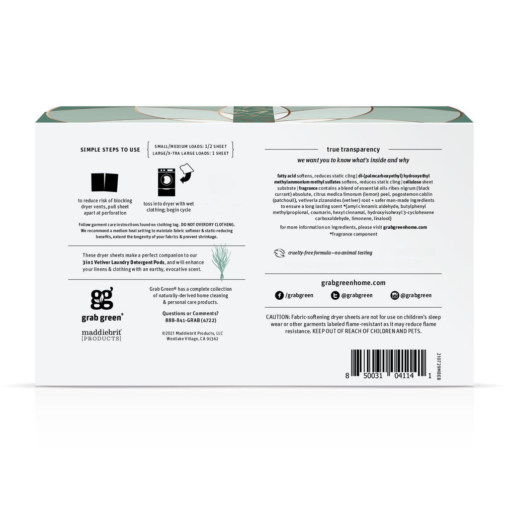 Routine Ready Classic Dryer Sheets - Vetiver for daily home and personal routines with general everyday essentials