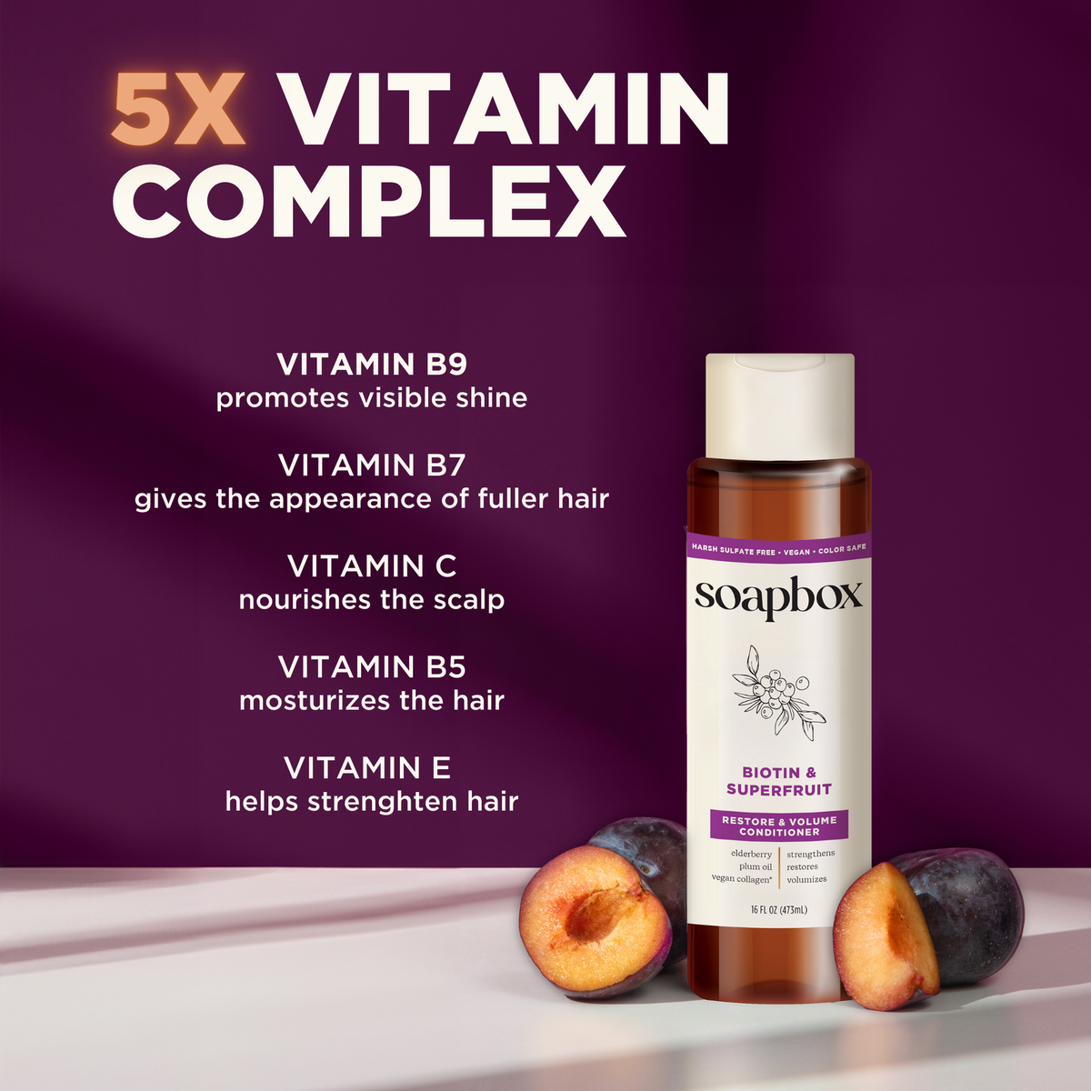 Practical Living Biotin and Superfruit Restore and Volumize Conditioner for daily home and personal routines with hair care