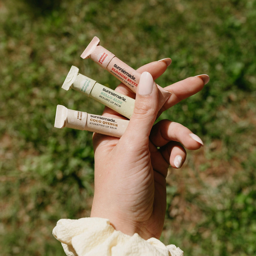 Home Essentials Hydrating Lip Balm - Coco Quench for daily home and personal routines with facial skin and sun care
