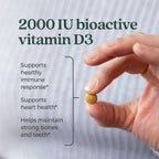 Routine Ready Fermented Vitamin D3, 2,000 IU for Immune, Heart and Bone Support for daily home and personal routines with general everyday essentials