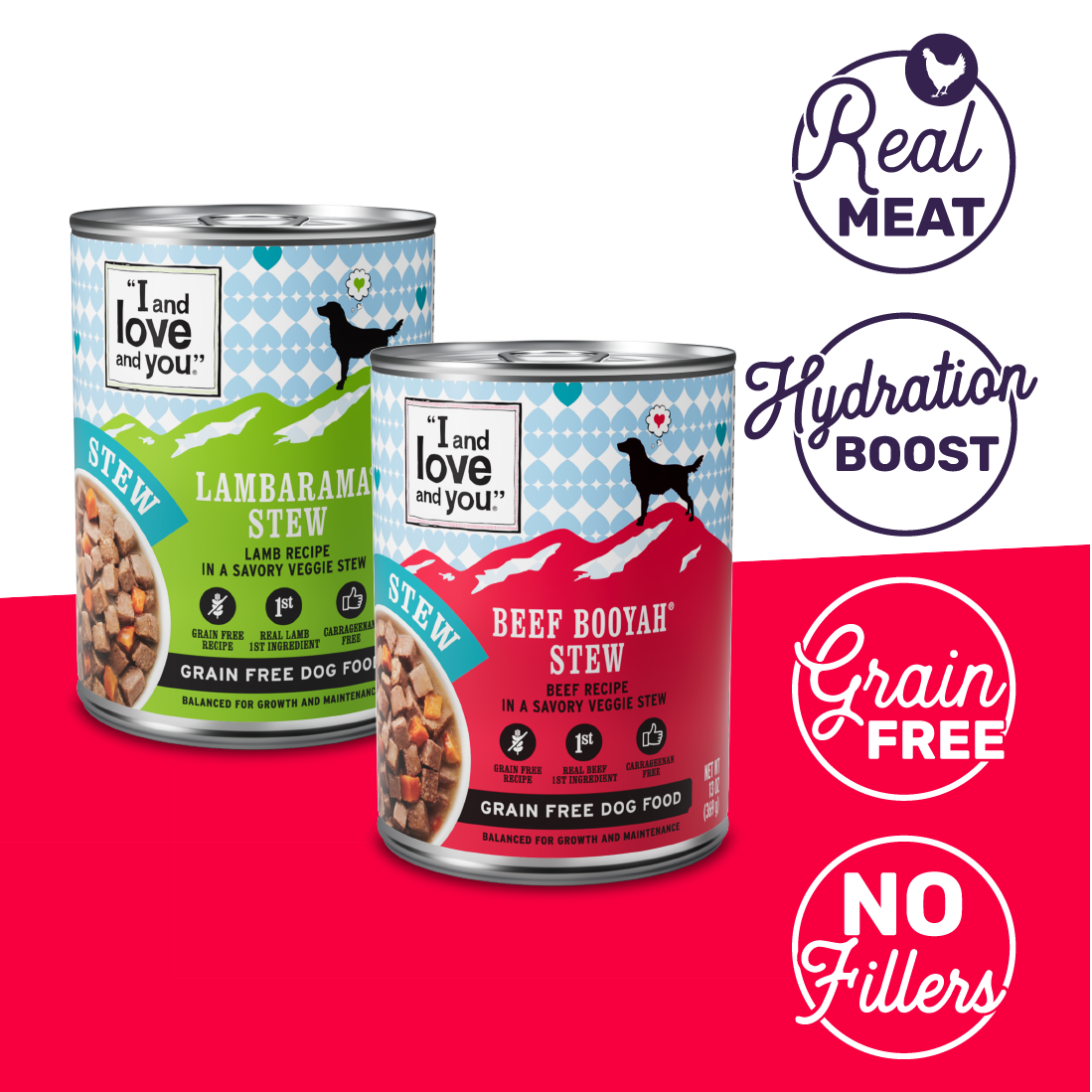 Routine Ready Baad Mooon On The Rise Stew Variety Pack - Beef + Lamb Stew, Grain included, Filler included, 13 oz, 6-Pack for daily home and personal routines with pet care treats and accessories