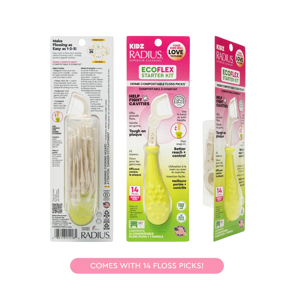 Daily Care Kids EcoFlex Floss Pick Starter Kit with Handle for daily home and personal routines with oral care