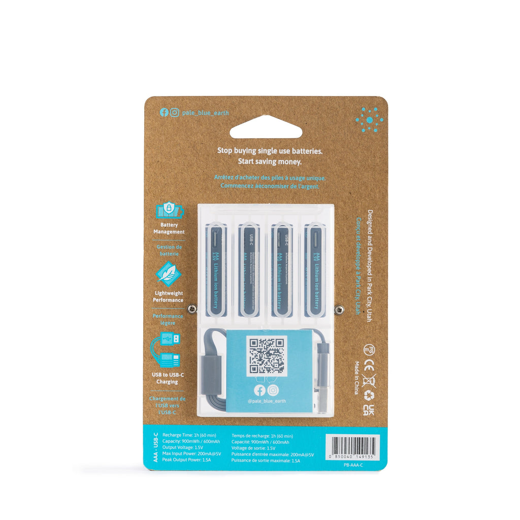 Home Essentials AAA USB-C Li-ion Rechargeable Batteries for daily home and personal routines with general everyday essentials