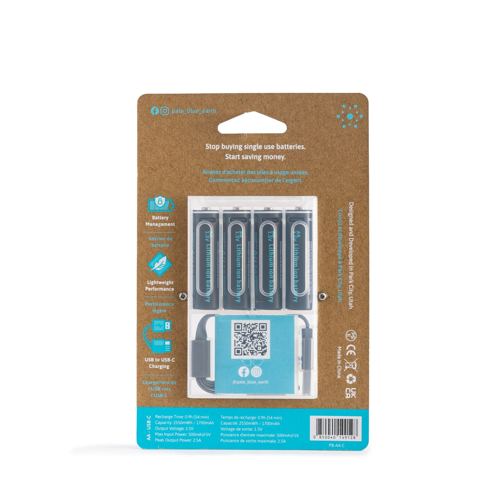 Daily Care AA USB-C Li-ion Rechargeable Batteries for daily home and personal routines with general everyday essentials