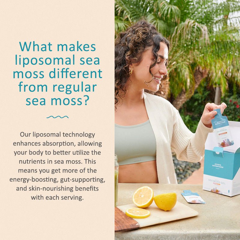 Everyday Home Liposomal Sea Moss Gel for daily home and personal routines with pantry foods and beverages