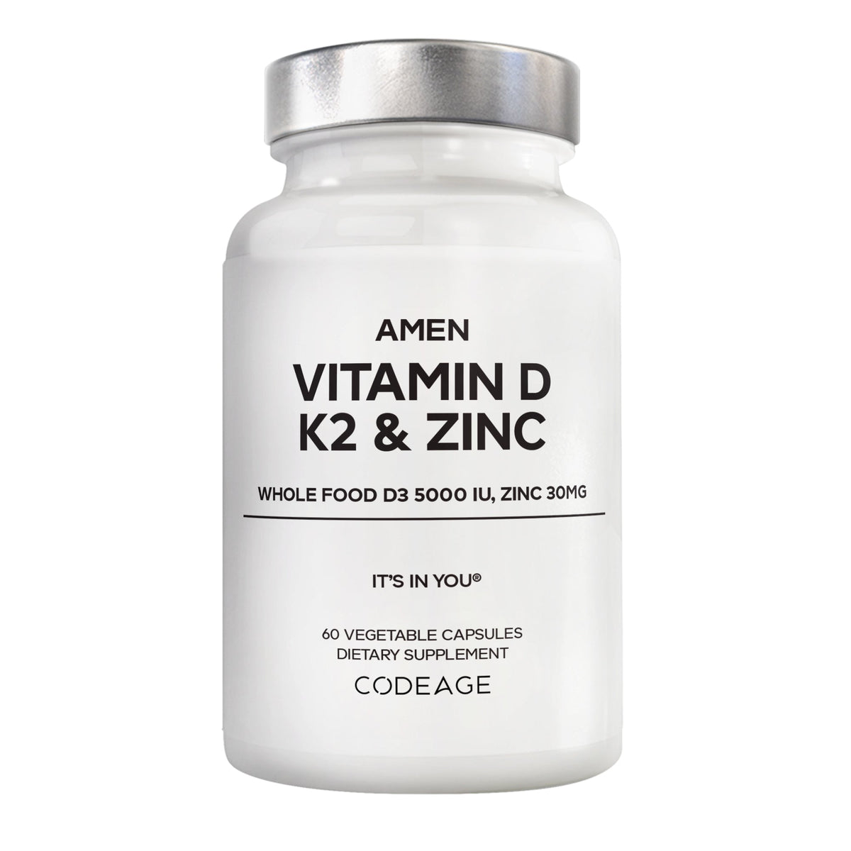 Amen Vitamin D, K2 & Zinc Capsules