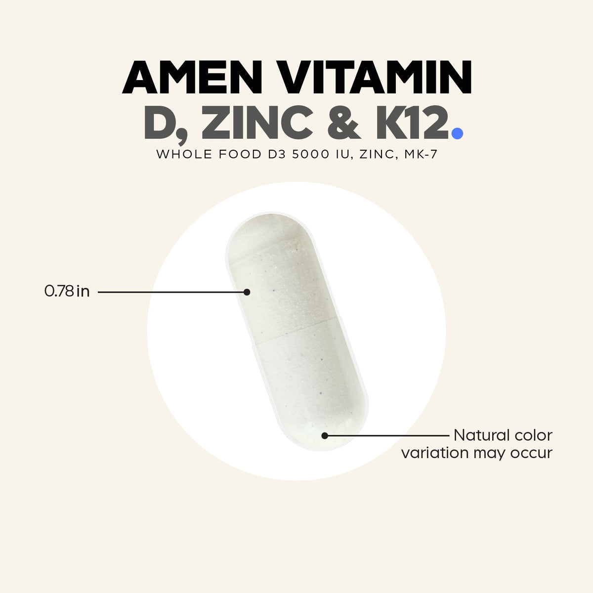 Routine Ready Amen Vitamin D, K2 and Zinc Capsules for daily home and personal routines with general everyday essentials
