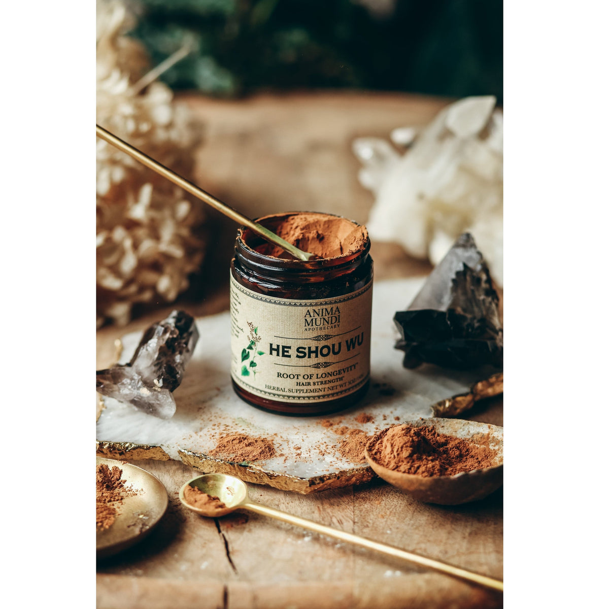 Home Essentials HE SHOU WU, Hair Strength + Shine for daily home and personal routines with hair care