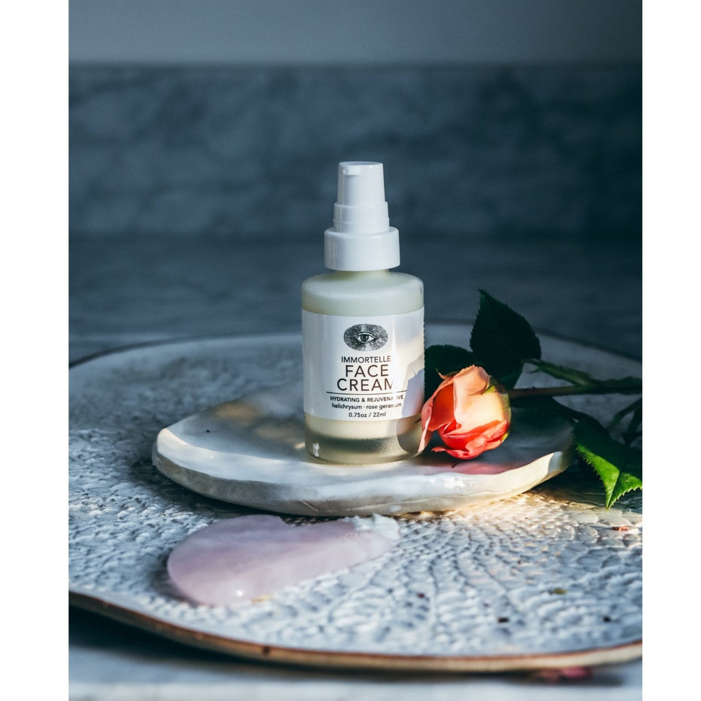 Home Essentials IMMORTELLE Face Cream, Hydrating + Rejuvenative for daily home and personal routines with facial skin and sun care
