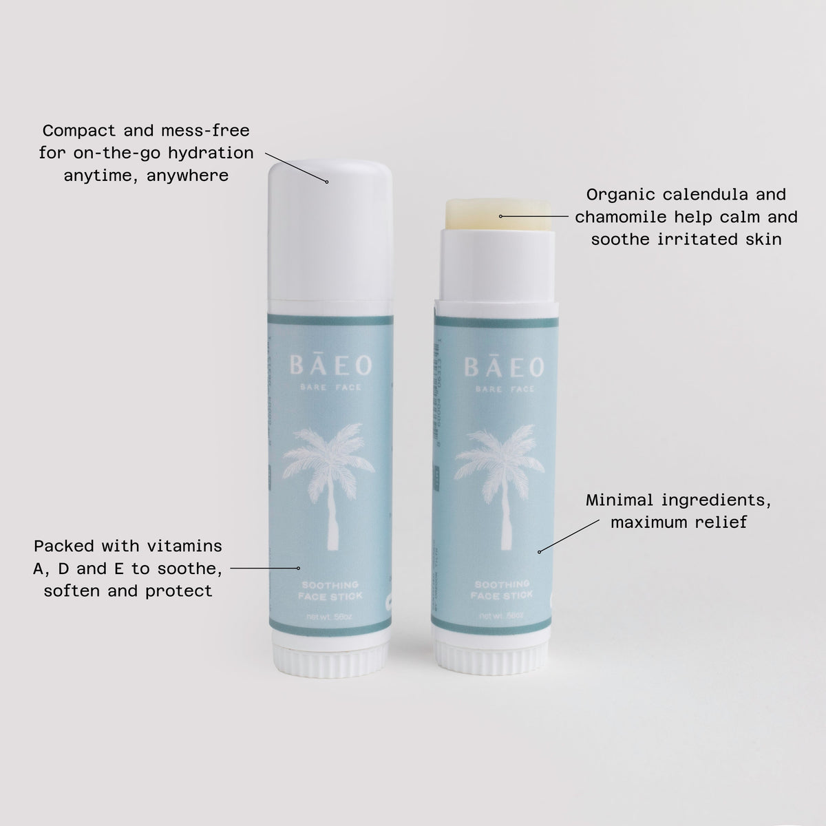 Daily Care Bare Face - Soothing Face Stick for daily home and personal routines with facial skin and sun care