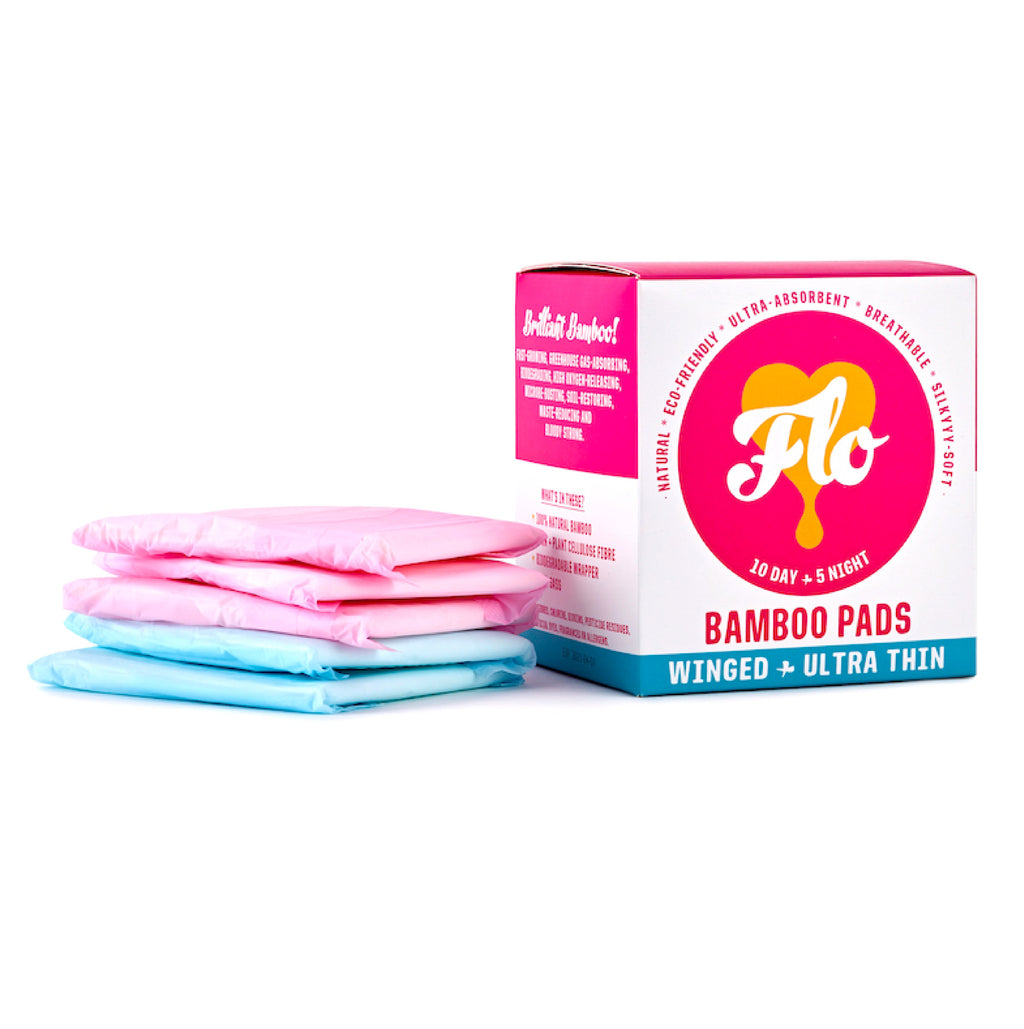 Flo Organic Bamboo Day + Night Combo Period Pads (Winged)