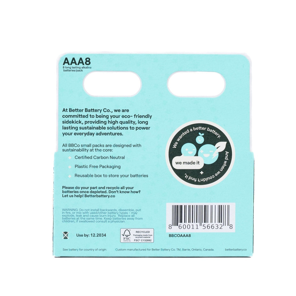 Practical Living AAA Alkaline Batteries - Zero-Waste, Carbon-Neutral for daily home and personal routines with general everyday essentials