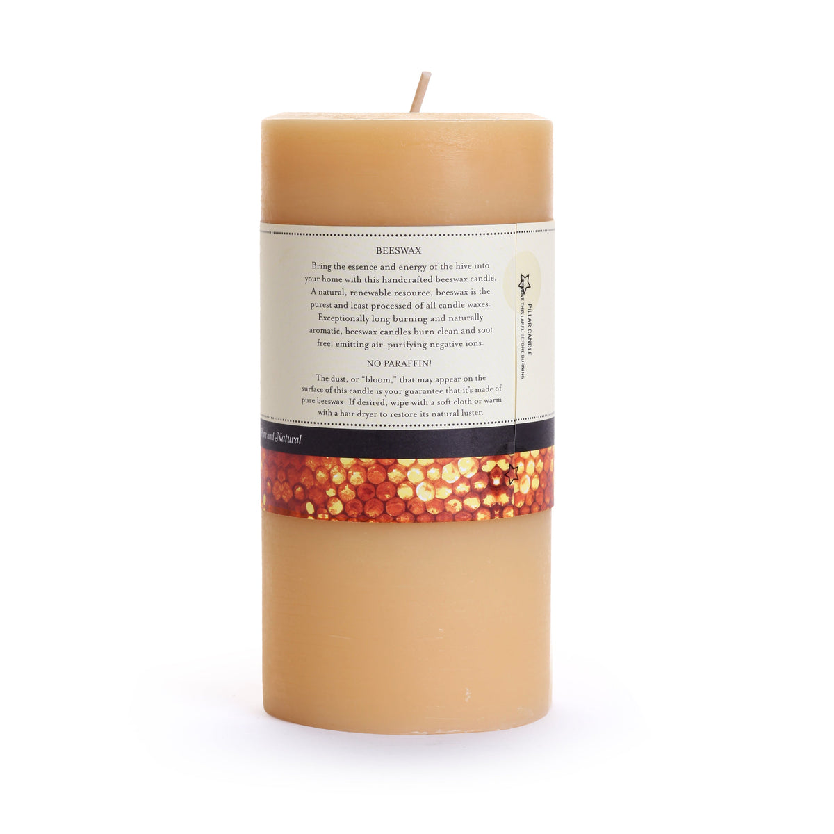 Home Essentials fully Pure Beeswax Pillar Candle for daily home and personal routines with home organization and everyday goods