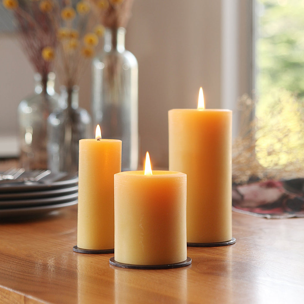 Home Essentials fully Pure Beeswax Pillar Candle for daily home and personal routines with home organization and everyday goods