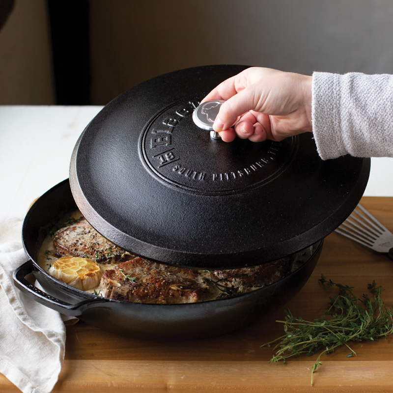 Daily Care Blacklock Cast Iron Braiser with Lid - Triple Seasoned, Lightweight for daily home and personal routines with cookware food storage and kitchen tools