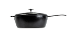 Practical Living Blacklock Cast Iron Deep Skillet With Lid - Triple Seasoned, Lightweight for daily home and personal routines with cookware food storage and kitchen tools
