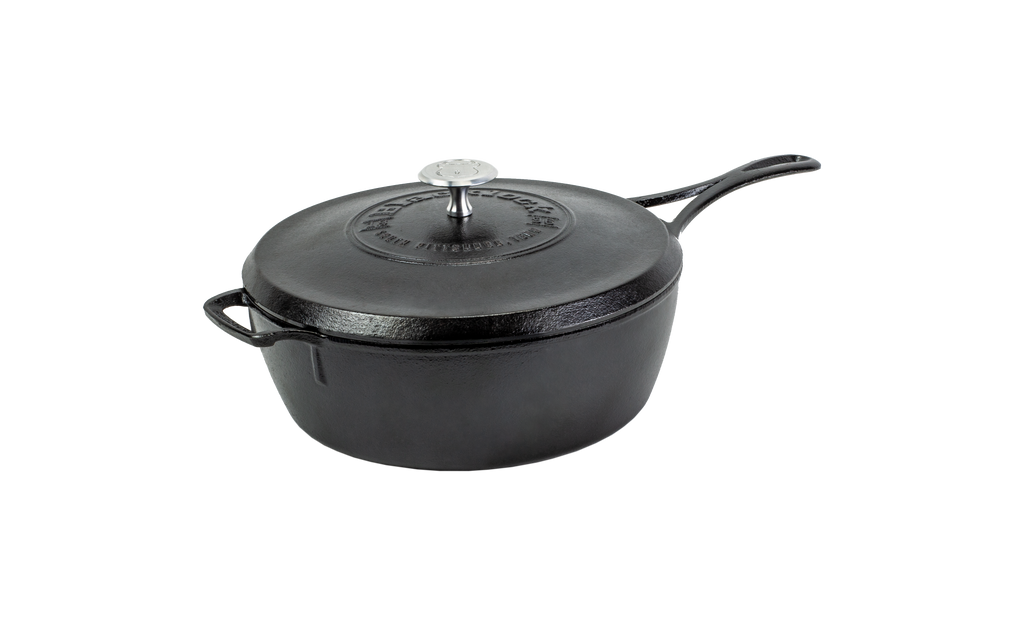 Practical Living Blacklock Cast Iron Deep Skillet With Lid - Triple Seasoned, Lightweight for daily home and personal routines with cookware food storage and kitchen tools