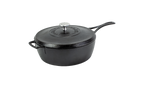Practical Living Blacklock Cast Iron Deep Skillet With Lid - Triple Seasoned, Lightweight for daily home and personal routines with cookware food storage and kitchen tools