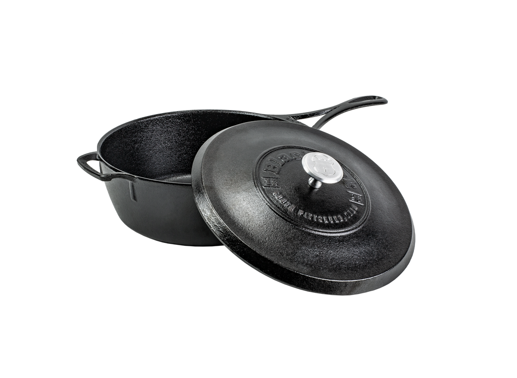 Blacklock Cast Iron Deep Skillet With Lid - Triple Seasoned, Lightweight