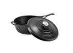 Blacklock Cast Iron Deep Skillet With Lid - Triple Seasoned, Lightweight