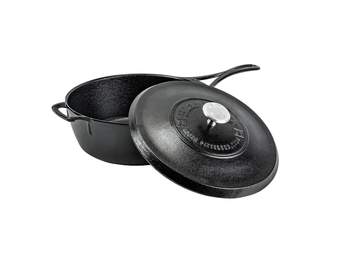 Blacklock Cast Iron Deep Skillet With Lid - Triple Seasoned, Lightweight