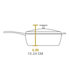 Practical Living Blacklock Cast Iron Deep Skillet With Lid - Triple Seasoned, Lightweight for daily home and personal routines with cookware food storage and kitchen tools