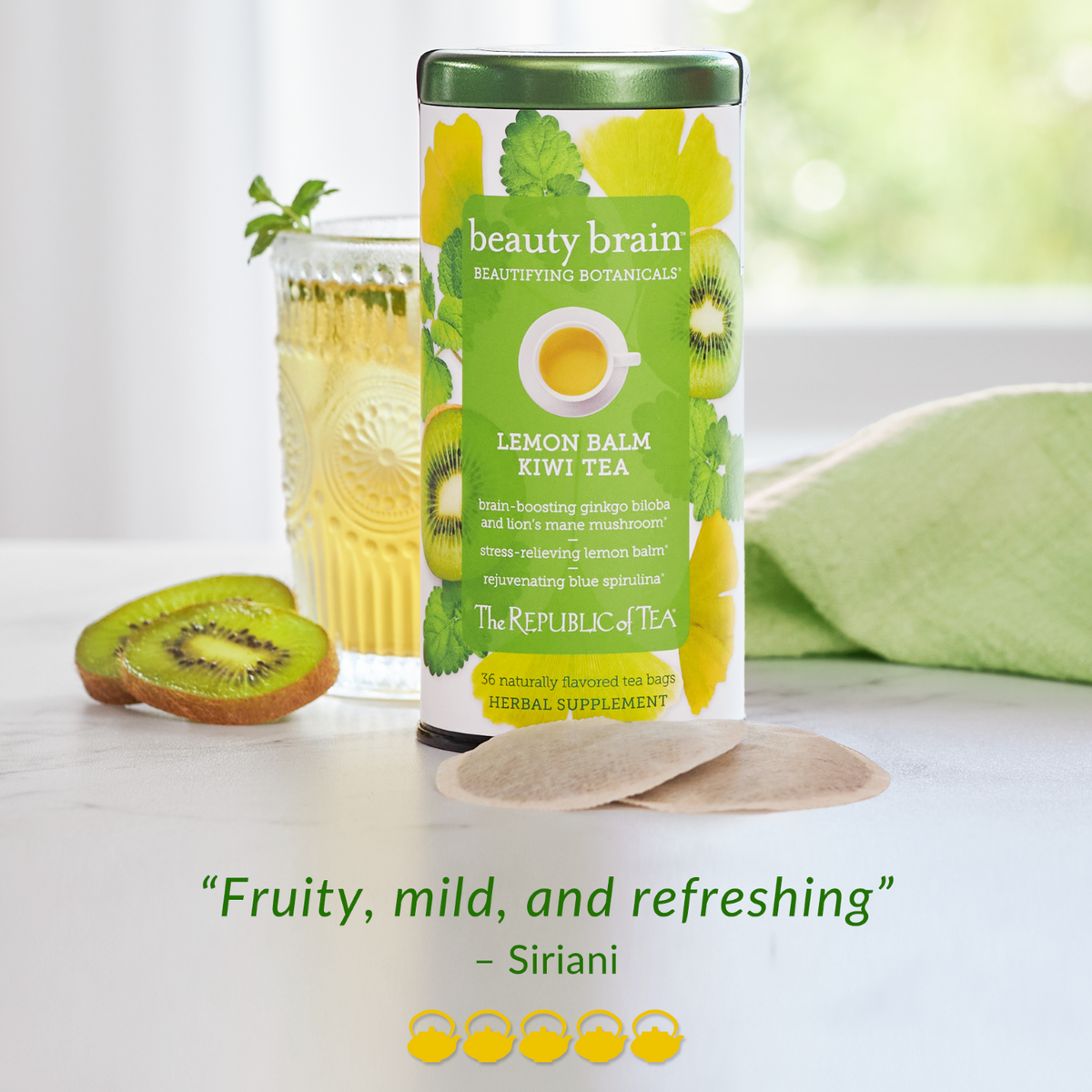 Routine Ready Beauty Brain Tea, Caffeine included for daily home and personal routines with cookware food storage and kitchen tools
