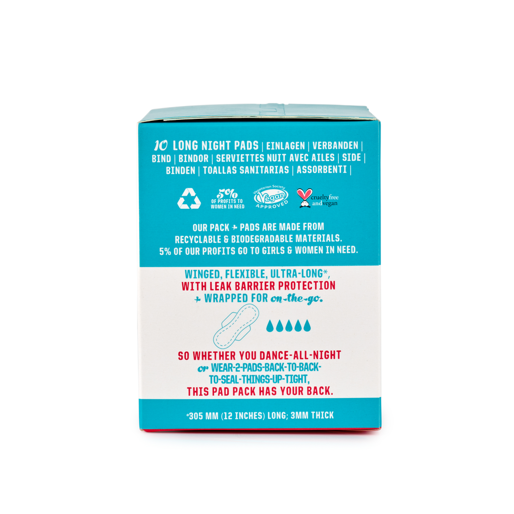Home Essentials Flo Organic Bamboo Ultra-long Period Pads Winged for daily home and personal routines with bath body and hygiene