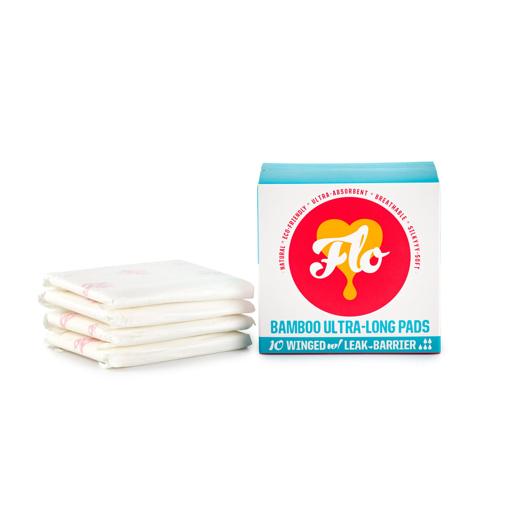 Flo Organic Bamboo Ultra-long Period Pads (Winged)