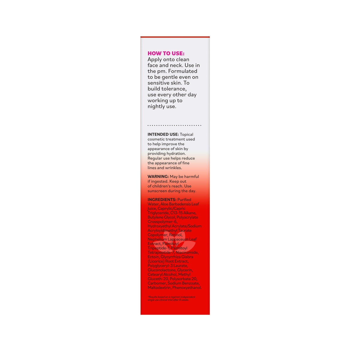 Daily Care Anti-Wrinkle Retinol Night Treatment for daily home and personal routines with facial skin and sun care