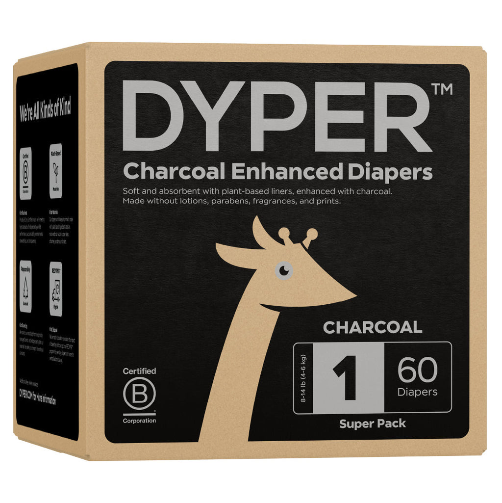 Charcoal Enhanced Diapers – Rash Relief with Ultra-Absorbent, FSC-Certified™ Core