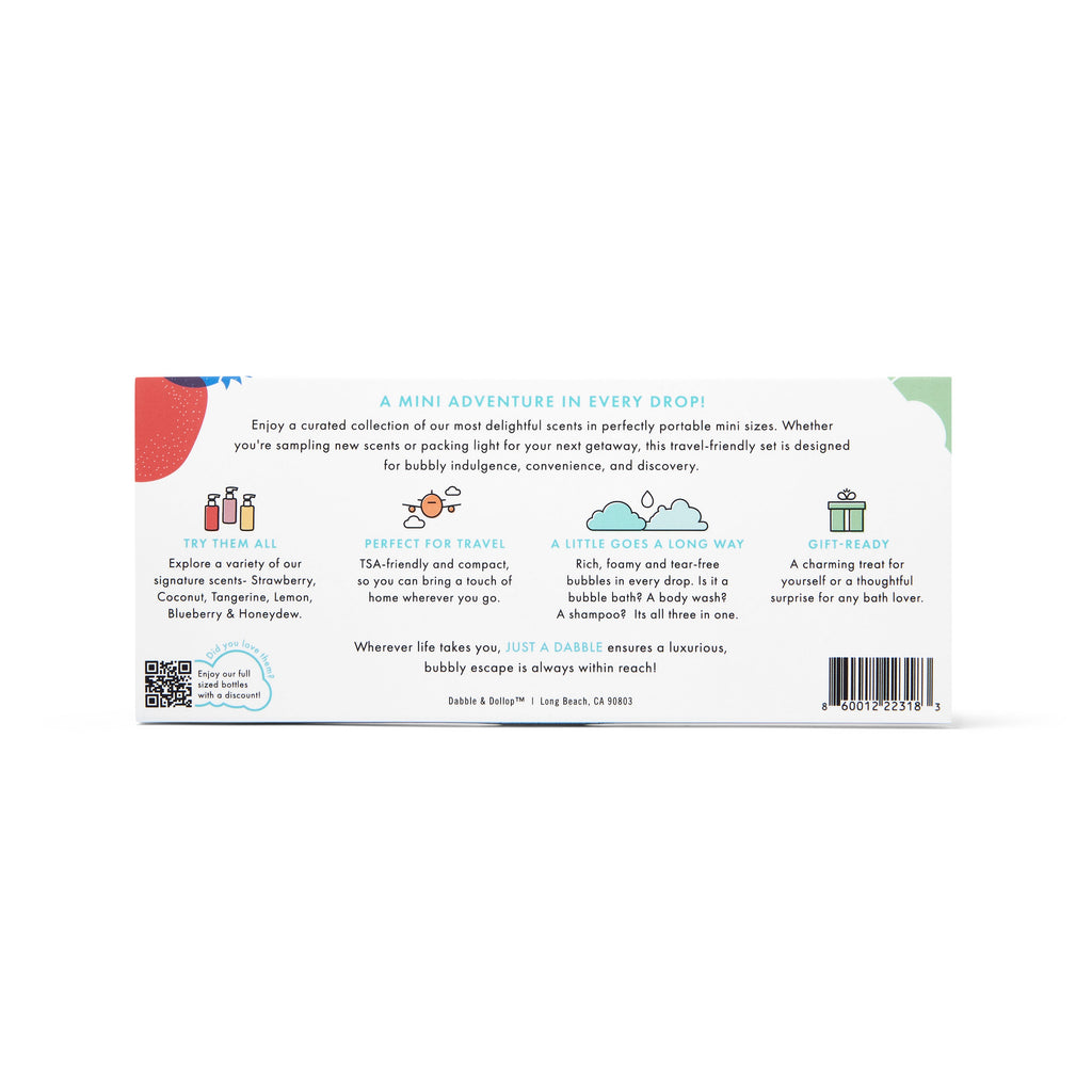 Daily Care Just a Dabble Minis Set for daily home and personal routines with bath body and hygiene