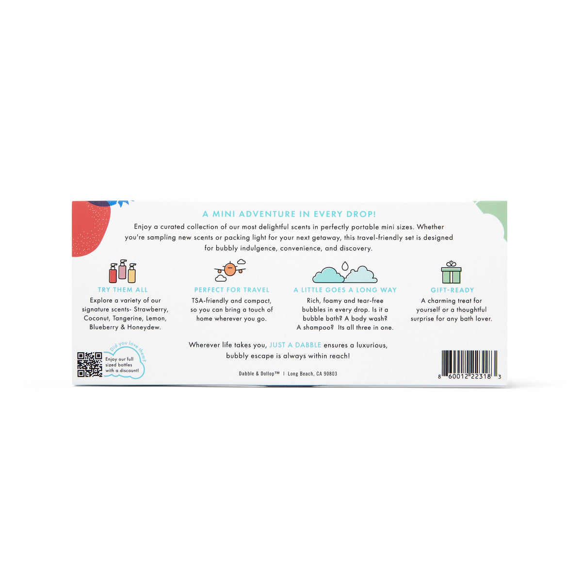 Daily Care Just a Dabble Minis Set for daily home and personal routines with bath body and hygiene